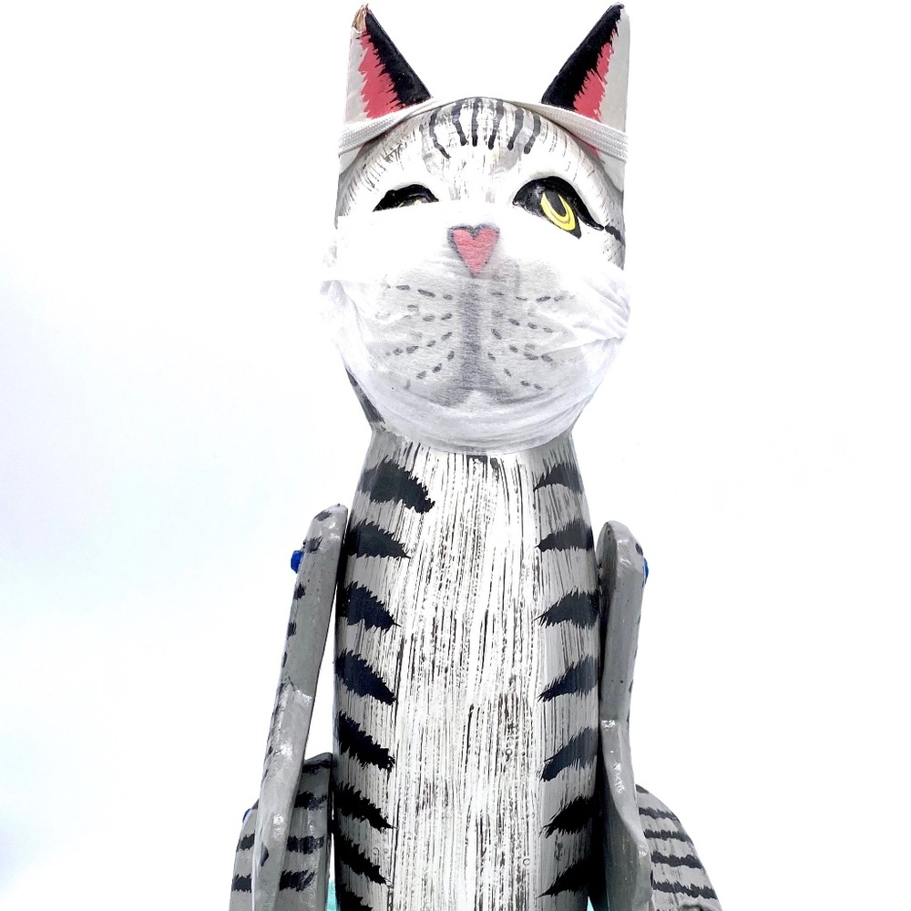 Hand Cared and Hand Painted Cat Puppet